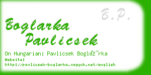 boglarka pavlicsek business card